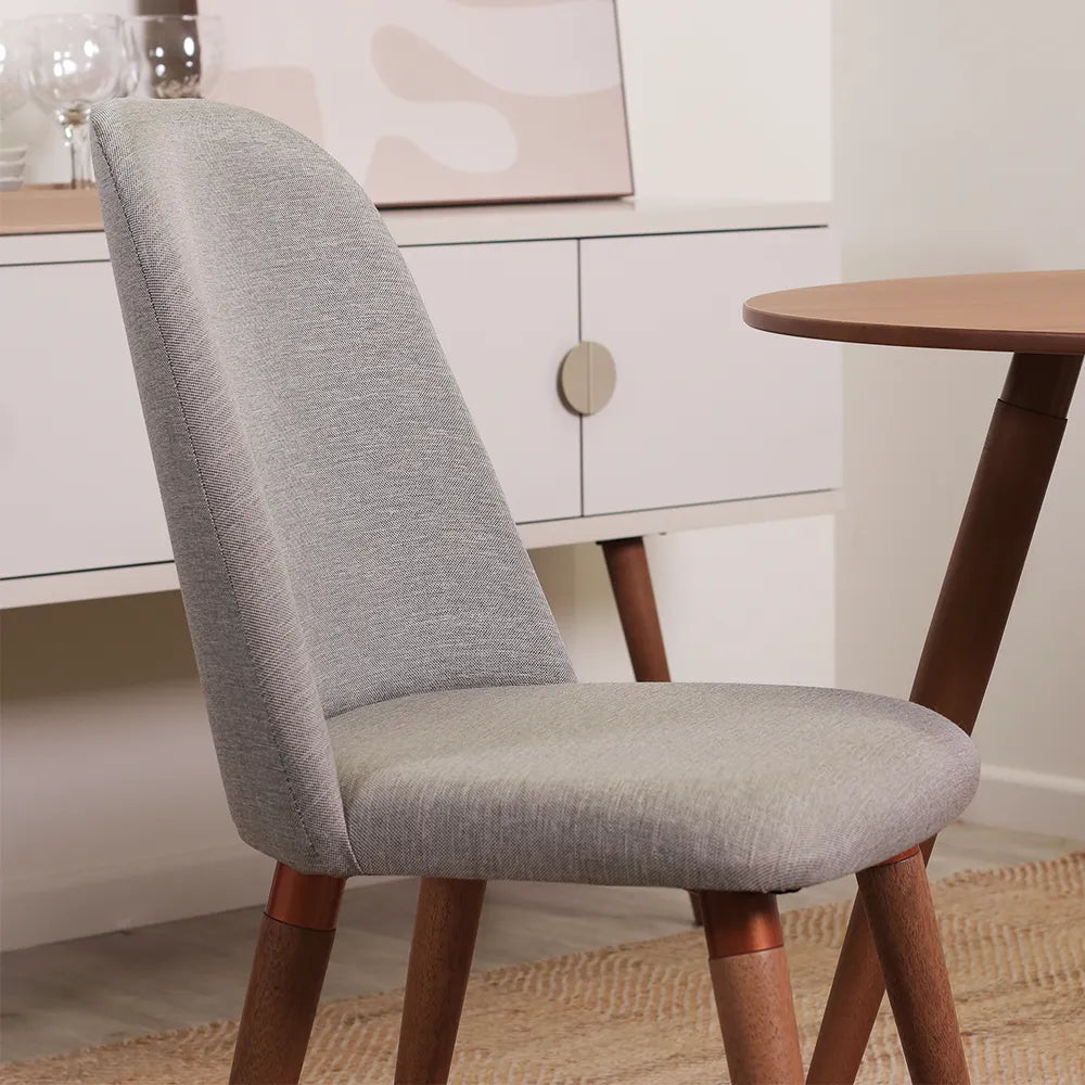 Conjunto de Jantar Mesa Redonda Ollie 2 Cadeiras New Drop - Natural c/ Cinza