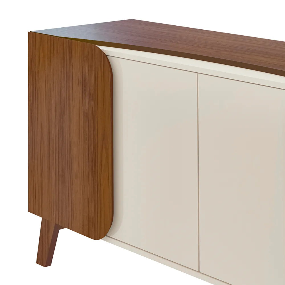 Buffet 4 Portas Nápoles 160 cm - Natural c/ Off White