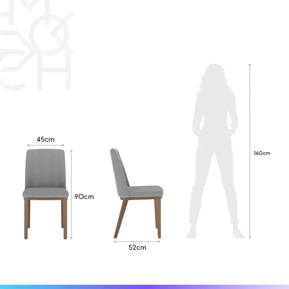 Conjunto de Jantar Mesa Retangular Harmony 8 Cadeiras Kalina - Natural c/ Carbono