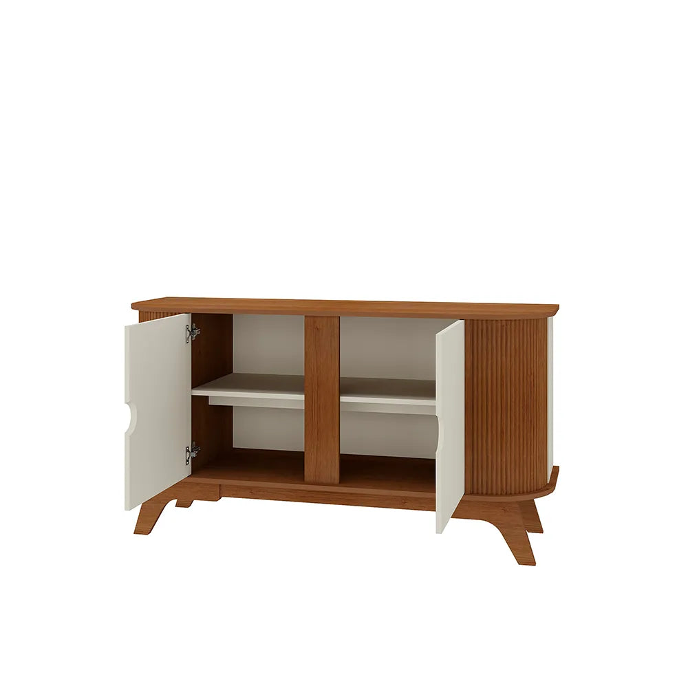 Buffet 2 Portas Tivoli 140 cm - Mel c/ Off White