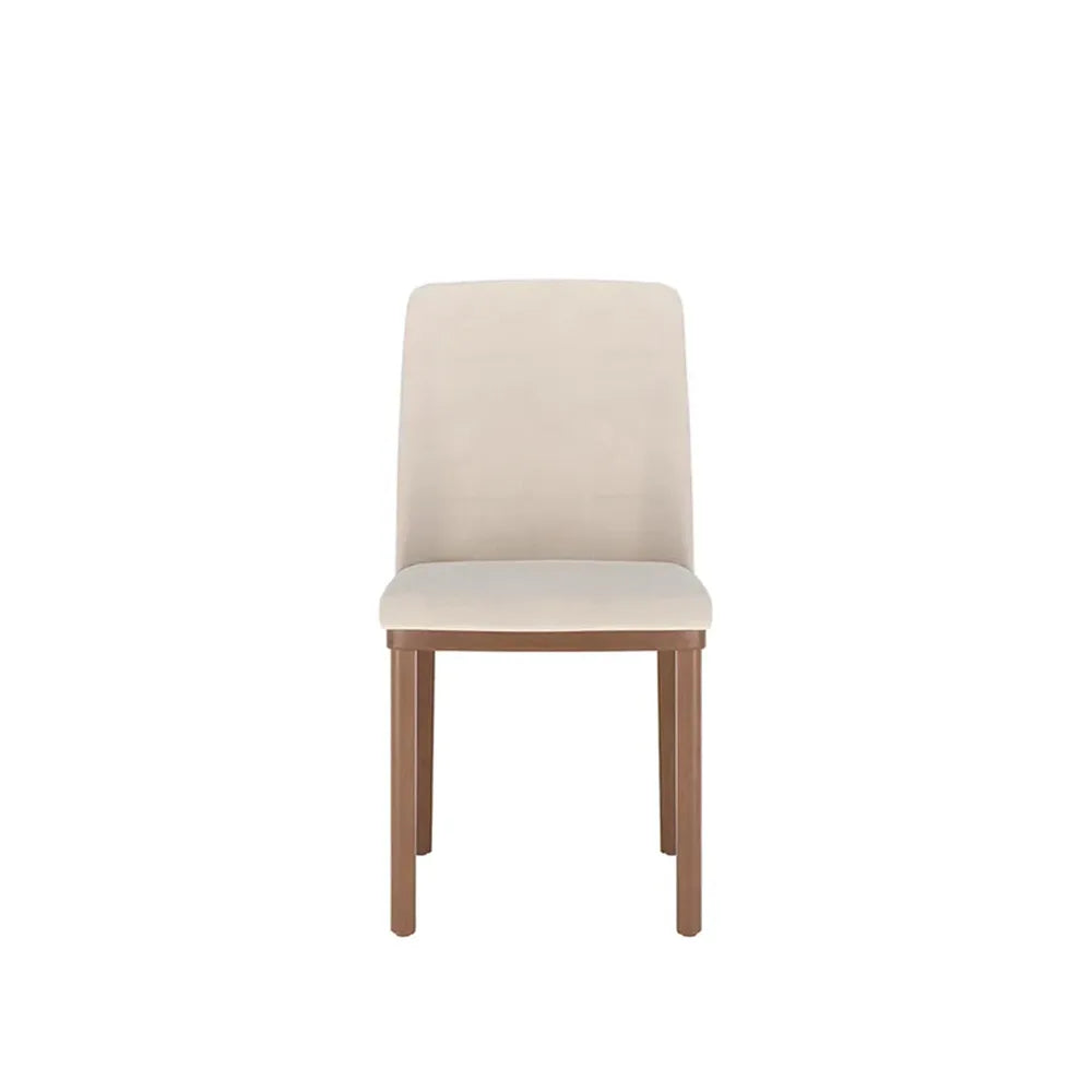 Conjunto de Jantar Mesa Retangular com Vidro 8 Cadeiras Kalina - Canella c/ Off White