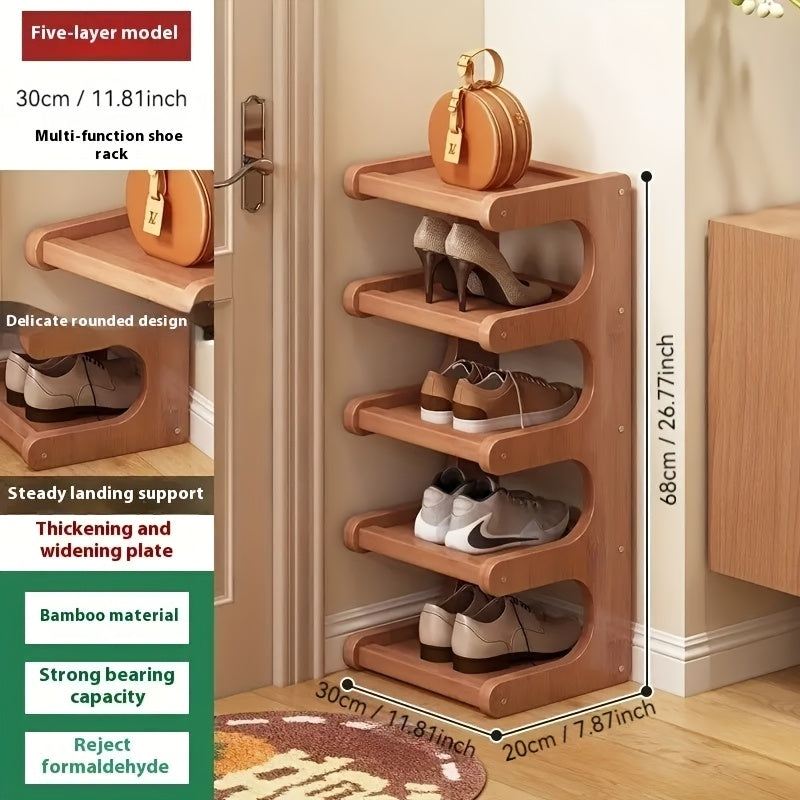 8-story Bamboo Shoe Rack, Multi-purpose Storage Rack, Narrow Space Storage Rack, Simple Bamboo Shoe Rack Suitable For Various Rooms, Room Decoration Rack, Bookshelf Kitchen Shelf, Holiday Gift, Housewarming Gift. Shoe Storage Box