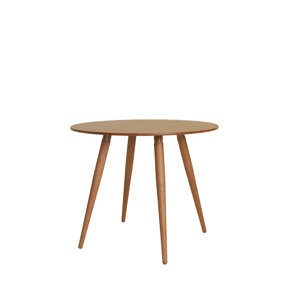 Conjunto de Jantar Mesa Redonda Ollie 4 Cadeiras New Drop - Natural c/ Off White