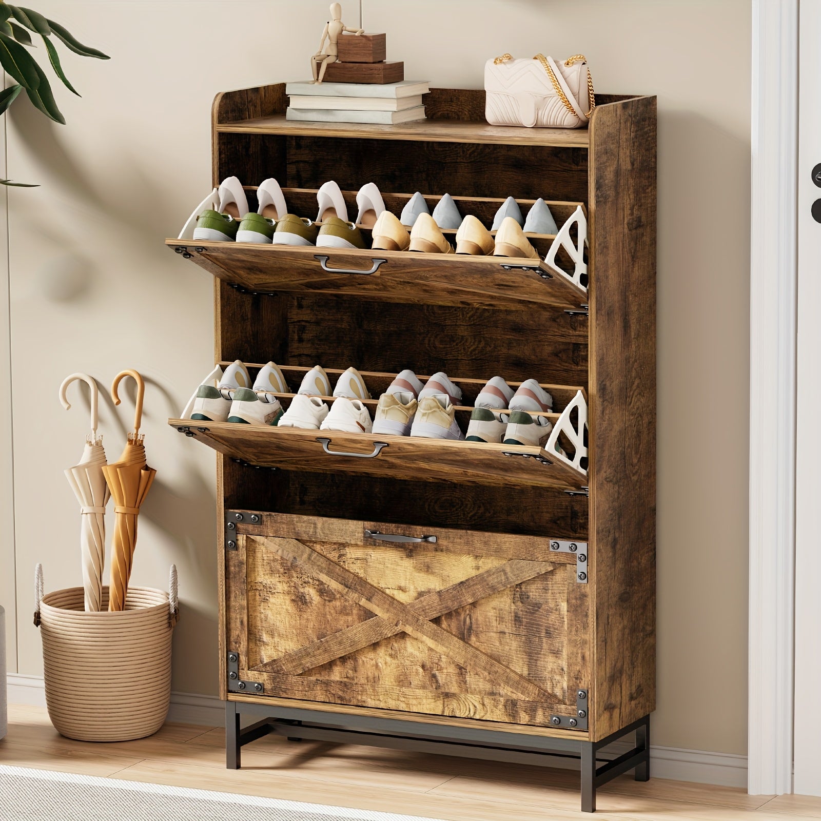 Armário de Sapatos Com 2,3 ou 4 Portas Dobráveis + 1 Ano de Garantia