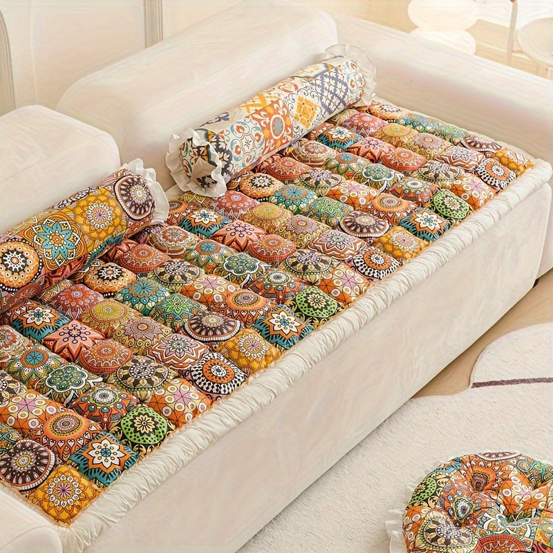 One Plush Thick Bohemian Style Handmade All-Season Non-Slip Multifunctional High-Quality Sofa Cushion, Adding Unique Charm with Eye-Catching Colors and Patterns for the Entire Home Space