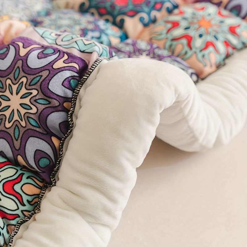 One Plush Thick Bohemian Style Handmade All-Season Non-Slip Multifunctional High-Quality Sofa Cushion, Adding Unique Charm with Eye-Catching Colors and Patterns for the Entire Home Space