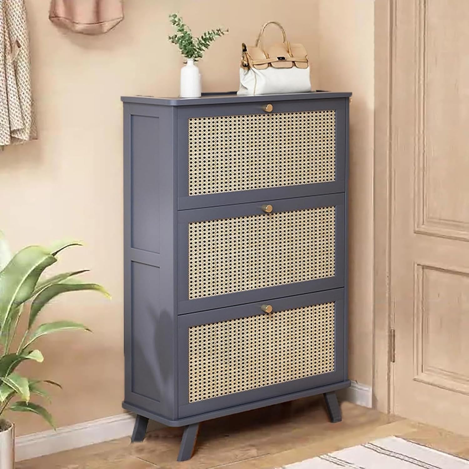 Sapateira de Bambu 3 Portas + 1 Ano de Garantia