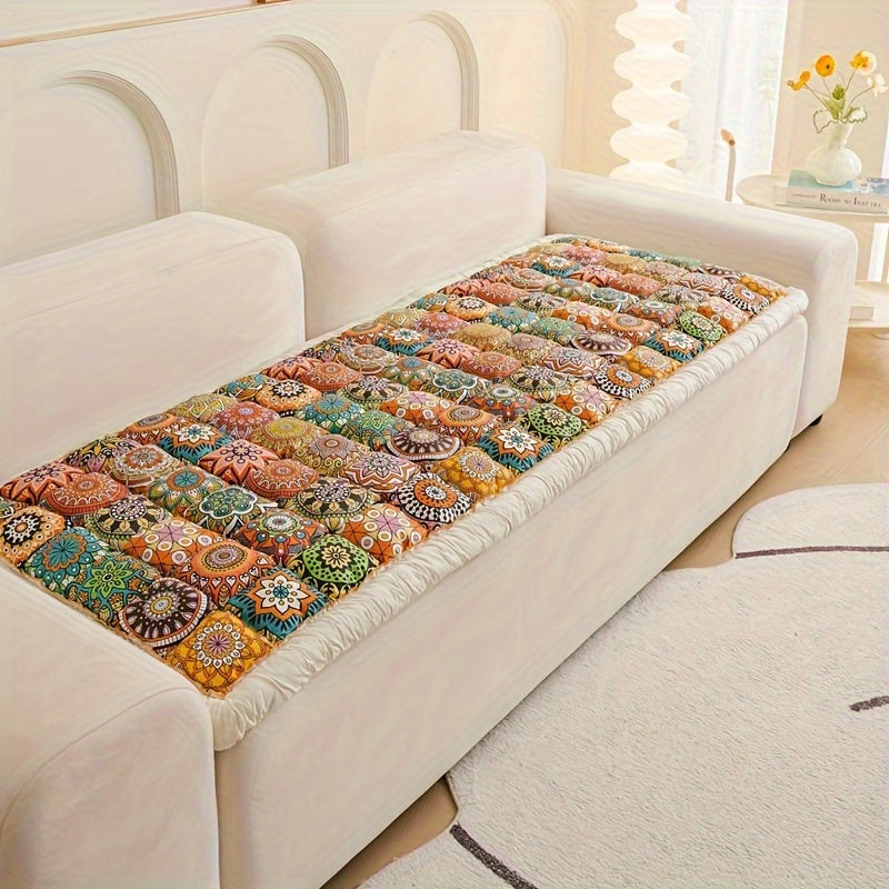 One Plush Thick Bohemian Style Handmade All-Season Non-Slip Multifunctional High-Quality Sofa Cushion, Adding Unique Charm with Eye-Catching Colors and Patterns for the Entire Home Space