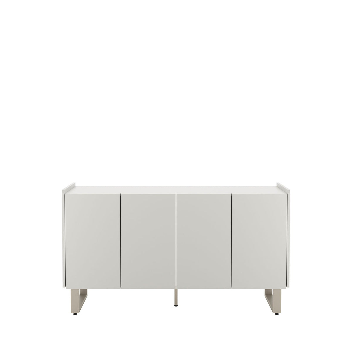 Buffet 4 Portas 2 Prateleiras Arcádia 137 cm - Champanhe c/ Off White Fosco