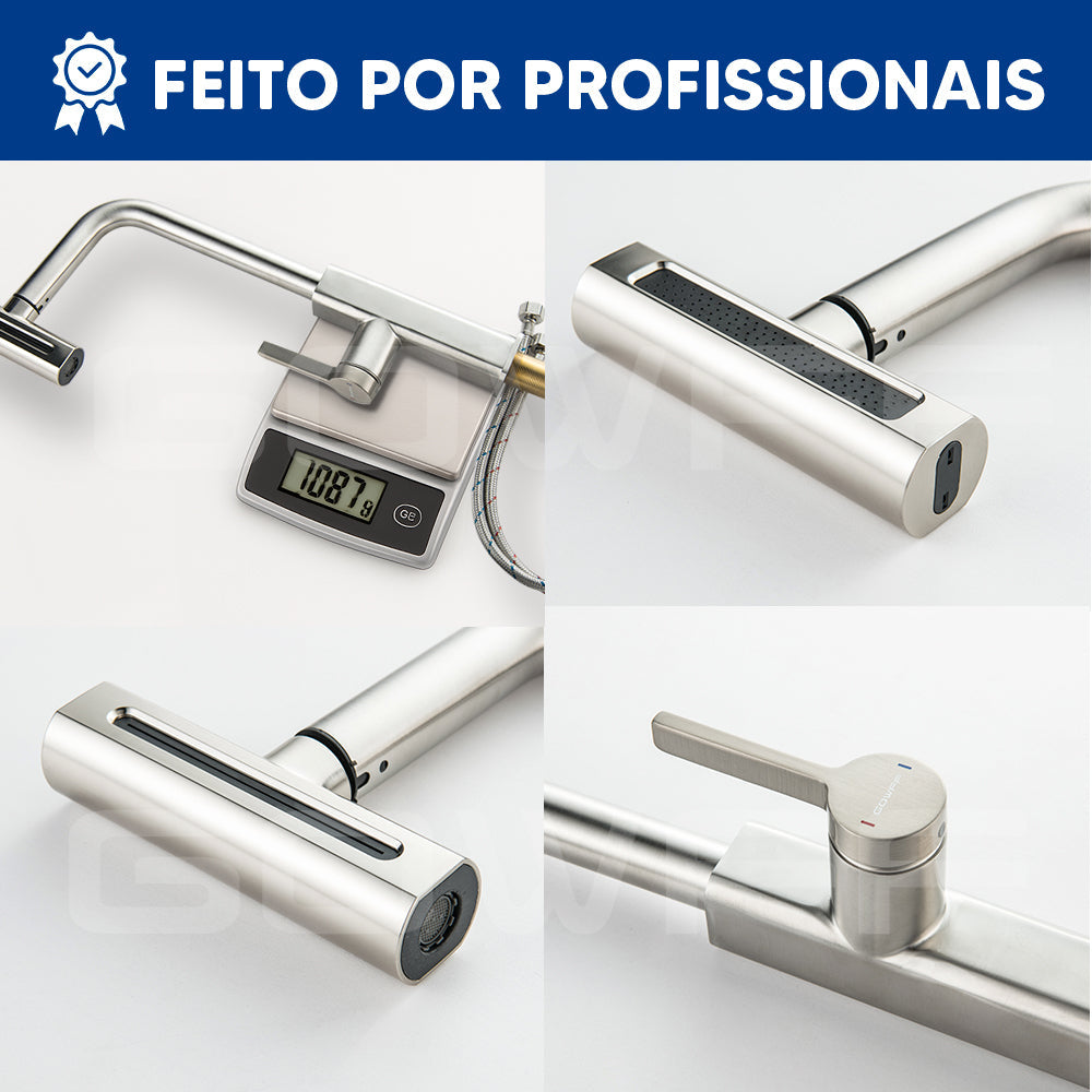 Torneira Misturador Gourmet Cozinha Monocomando Aço Escovado