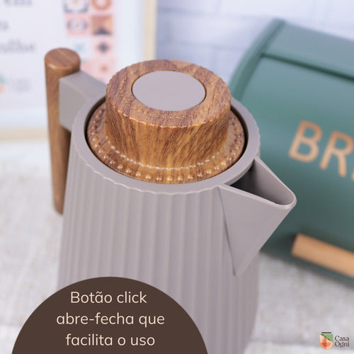 Garrafa Térmica Para Café Chá 1000ml Canelada Resistente