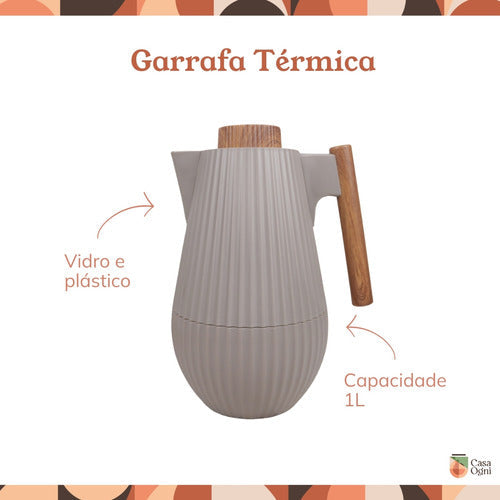 Garrafa Térmica Para Café Chá 1000ml Canelada Resistente