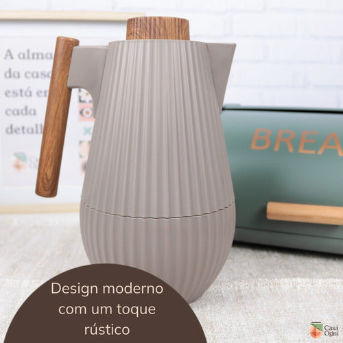 Garrafa Térmica Para Café Chá 1000ml Canelada Resistente