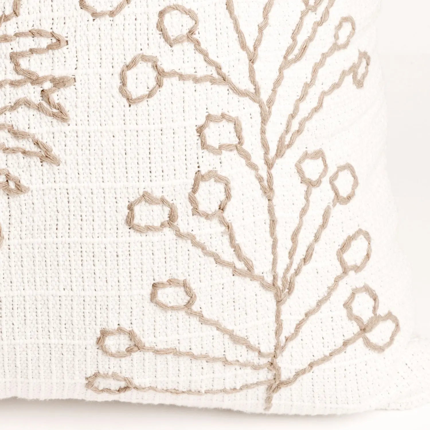 Kit com 3 Almofadas Florear 45 x 45 cm - Cru c/ Caramelo