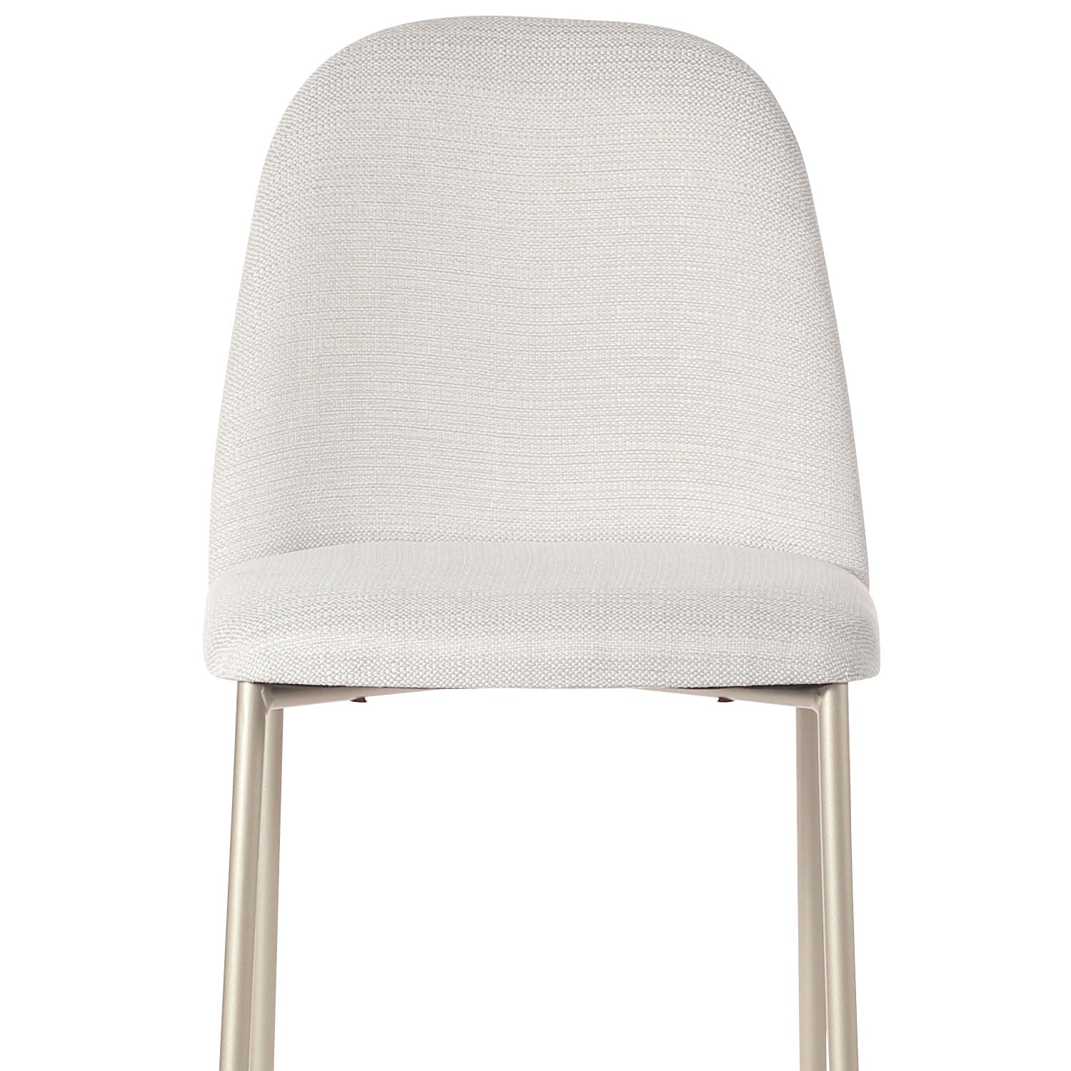 Banqueta Alta de Aço Estofada Lucille - Champanhe c/ Linho Mescla Cru