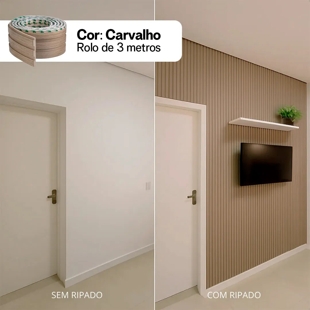 Kit Painel Ripado Autocolante 3M Laminado