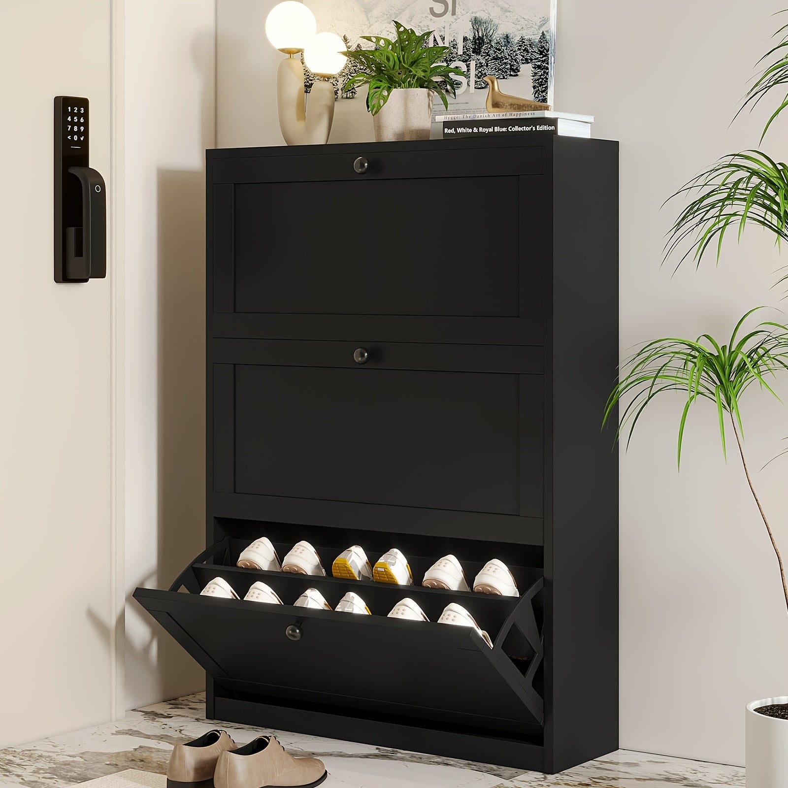 Sapateira Moderna de Madeira com 2/3 Gavetas Basculantes + 1 Ano de Garantia