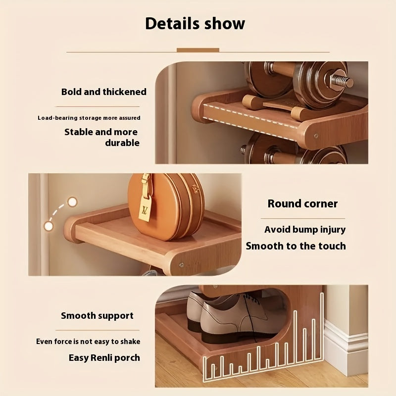 8-story Bamboo Shoe Rack, Multi-purpose Storage Rack, Narrow Space Storage Rack, Simple Bamboo Shoe Rack Suitable For Various Rooms, Room Decoration Rack, Bookshelf Kitchen Shelf, Holiday Gift, Housewarming Gift. Shoe Storage Box