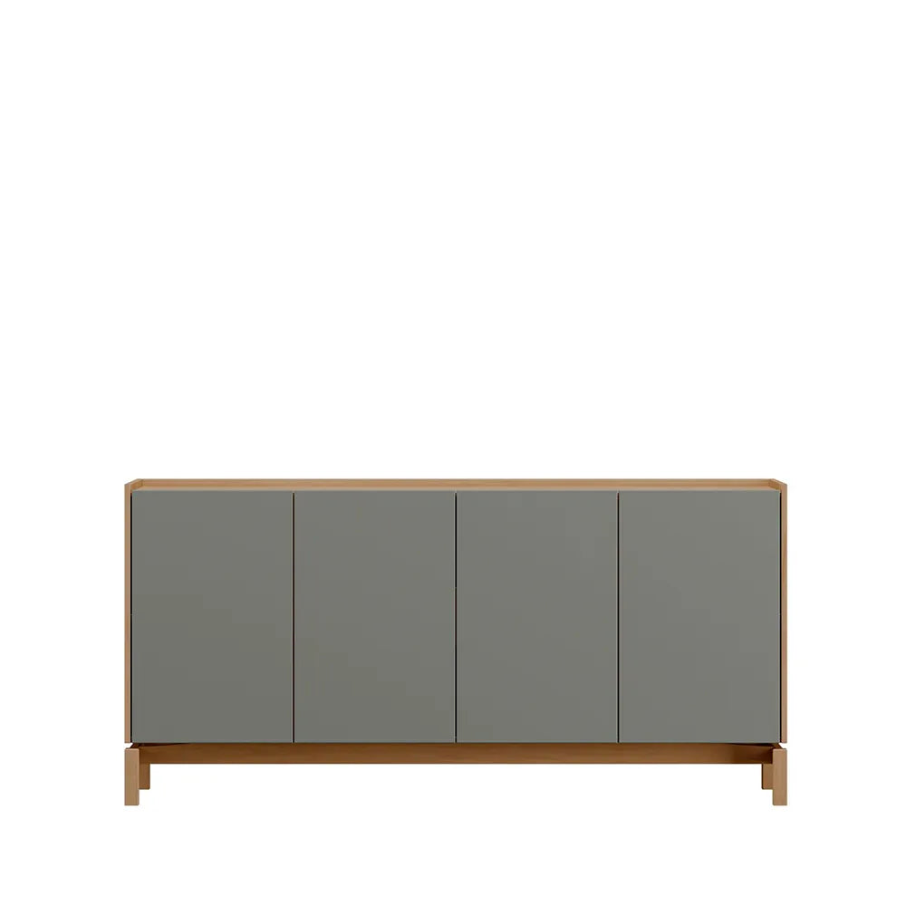 Buffet 4 Portas 1 Gaveta Amsterdã 165 cm - Natural c/ Verde