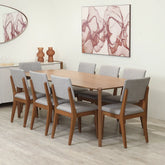 Conjunto de Jantar Mesa Retangular Harmony 6 Cadeiras Ella - Natural c/ Cinza