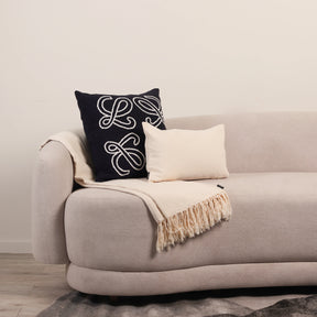 Kit com 2 Capas de Almofadas 1 Manta Cordel - Azul c/ Cru