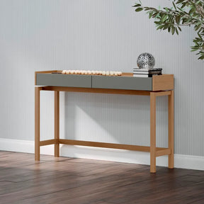 Aparador 2 Gavetas Amsterdã 120 cm - Natural c/ Verde