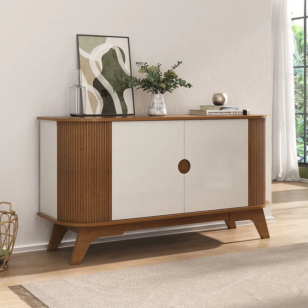 Buffet 2 Portas Tivoli 140 cm - Mel c/ Off White