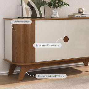 Buffet 2 Portas Tivoli 140 cm - Mel c/ Off White