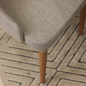 Conjunto de Jantar Mesa Retangular com Vidro Kalina 6 Cadeiras Evelyn - Canella c/ Cinza