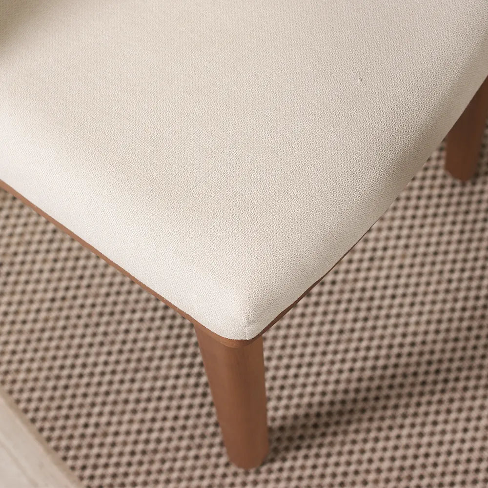 Conjunto de Jantar Mesa Retangular com Vidro 8 Cadeiras Kalina - Canella c/ Off White