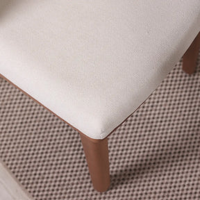 Conjunto de Jantar Mesa Retangular com Vidro Donatella 6 Cadeiras Kalina - Natural c/ Off White