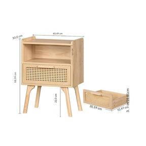 Mesa de Cabeceira de Vime Lerliou em Rattan