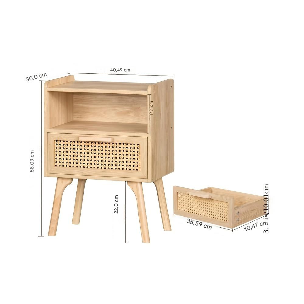 Mesa de Cabeceira de Vime Lerliou em Rattan