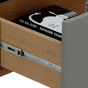 Aparador 2 Gavetas Amsterdã 120 cm - Natural c/ Verde