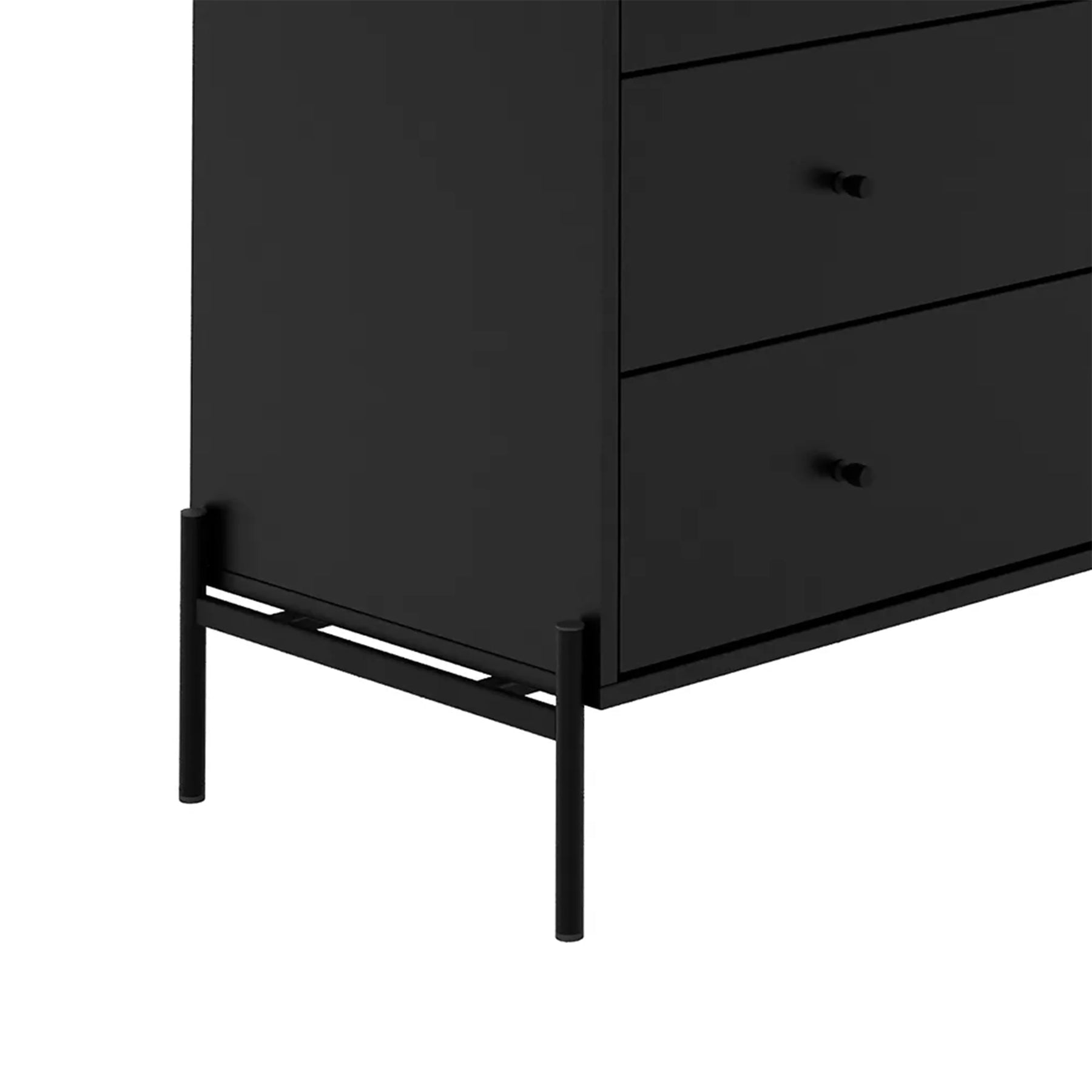 Conjunto 2 Mesas de Cabeceira e Cômoda 3 Gavetas Jasper - Preto Fosco