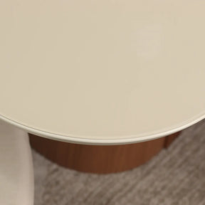 Conjunto de Jantar Mesa Retangular com Vidro 8 Cadeiras Kalina - Canella c/ Off White