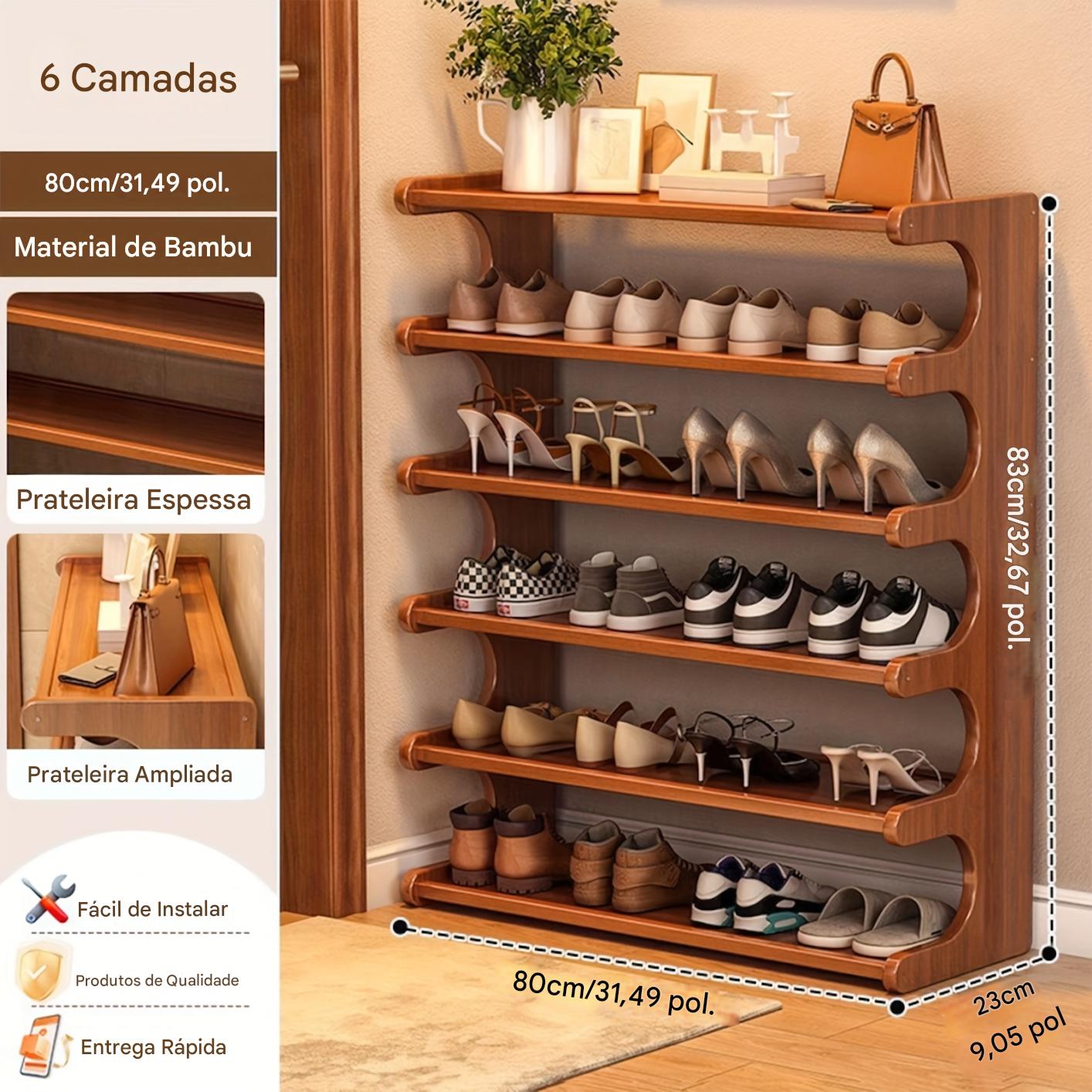 Organizador de Sapatos com em Madeira + 1 Ano de Garantia