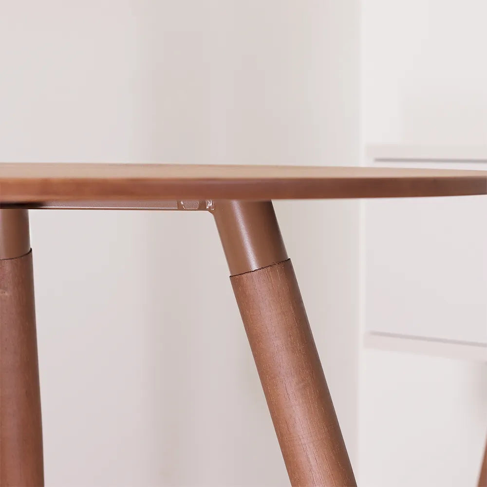 Conjunto de Jantar Mesa Redonda Ollie 2 Cadeiras New Drop - Natural c/ Off White