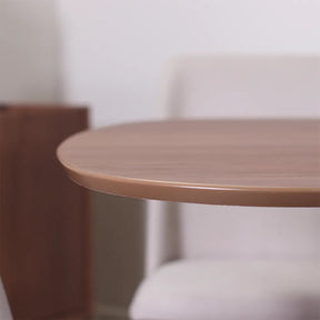 Conjunto de Jantar Mesa Orgânica Kalyx 4 Cadeiras Lara - Champanhe c/ Canella - PU Off White