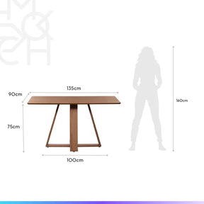 Mesa de Jantar Retangular para 4 Lugares Avena 135 cm - Canella