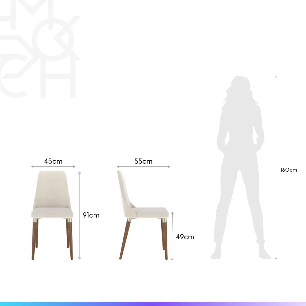 Conjunto de Jantar Mesa Redonda com Vidro Cloe 4 Cadeiras Lara - Champanhe c/ Off White