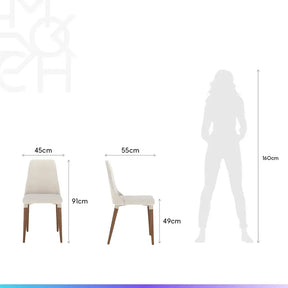 Conjunto de Jantar Mesa Redonda com Vidro Cloe 4 Cadeiras Lara - Champanhe c/ PU Off White