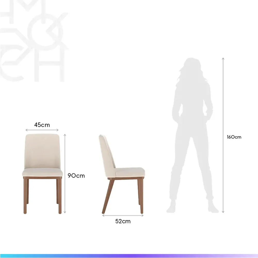 Conjunto de Jantar Mesa Retangular com Vidro Donatella 6 Cadeiras Kalina - Natural c/ Off White