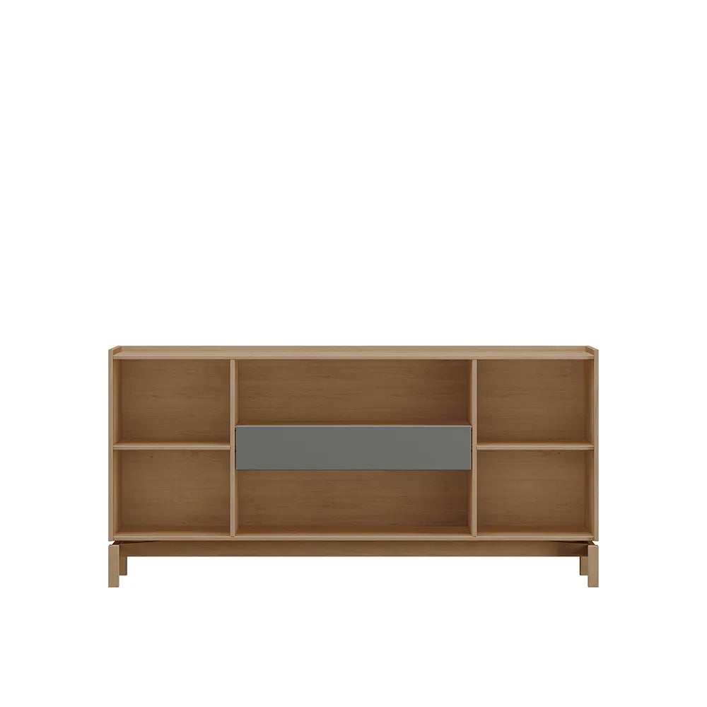 Buffet 4 Portas 1 Gaveta Amsterdã 165 cm - Natural c/ Verde