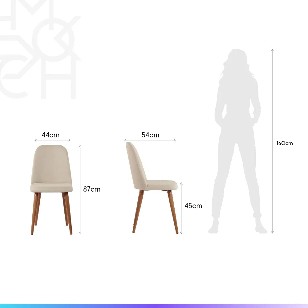 Conjunto de Jantar Mesa Redonda Ollie 2 Cadeiras New Drop - Natural c/ Off White