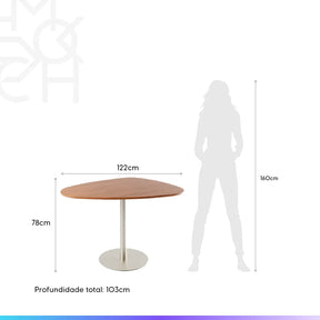 Conjunto de Jantar Mesa Orgânica Kalyx 4 Cadeiras Lara - Champanhe c/ Canella - PU Off White