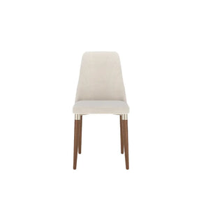 Conjunto de Jantar Mesa Redonda com Vidro Cloe 4 Cadeiras Lara - Champanhe c/ Off White