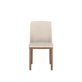 Conjunto de Jantar Mesa Retangular com Vidro Donatella 6 Cadeiras Kalina - Natural c/ Off White