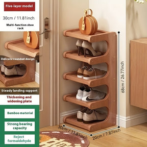 8-story Bamboo Shoe Rack, Multi-purpose Storage Rack, Narrow Space Storage Rack, Simple Bamboo Shoe Rack Suitable For Various Rooms, Room Decoration Rack, Bookshelf Kitchen Shelf, Holiday Gift, Housewarming Gift. Shoe Storage Box