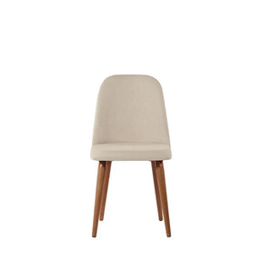 Conjunto de Jantar Mesa Redonda Ollie 4 Cadeiras New Drop - Natural c/ Off White